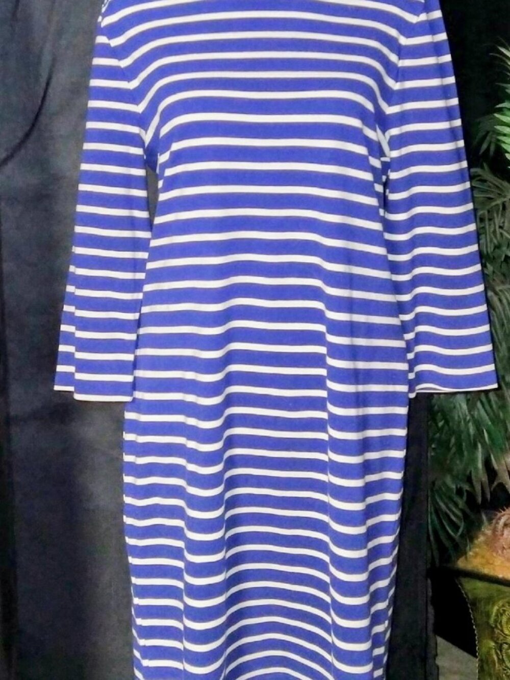 Old Navy Striped Cotton Blend Dress Size M NWT Navy White Boat Neck